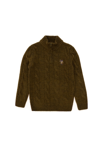 U.S. Polo Assn. Erkek Çocuk Yarım Fermuarlı Haki Kazak 50297422-VR027