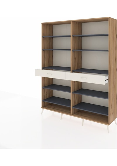 Hyperion Gardrop 10 Raflı 2 Çekmeceli 176x44x221 Çam-antrasit/aytaşı Antrasit/aytaşı Hyperion Gardrop 10 Raflı 2 Çekmeceli 176x44x221 Çam-antrasit/aytaşı Antrasit/aytaşı