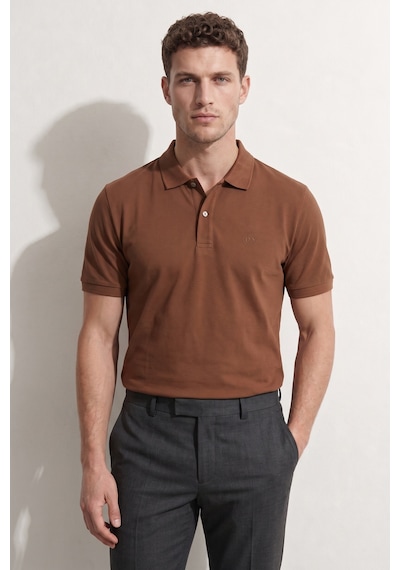 D'S Damat Ds Damat Regular Fit Karamel %100 Pamuklu Uzun Ömürlü Kıvrılmaz Polo Yaka Nakışlı T-shirt 4hc14ort51000 Krm