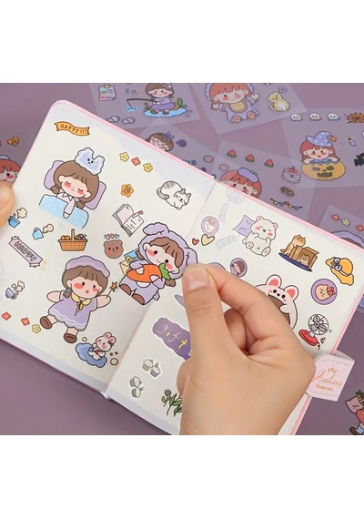 Sevimli Etiket / Sticker Rastgele 20 Yaprak Şeffaf