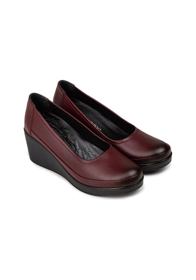 Deery Kadın Hakiki Deri Bordo Günlük Dolgu Topuk Ayakkabı - N6002zbrdc01 Bordo