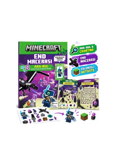 Minecraft End Macerası Ara-bul Çıkartmalı Faaliyet Kitabı