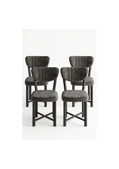 Sandalye 4 Adet Baby Face Kumaş Metal Ayak Modern Mutfak Sandalyesi Cafe Balkon Ofis Elma Çok Renkli