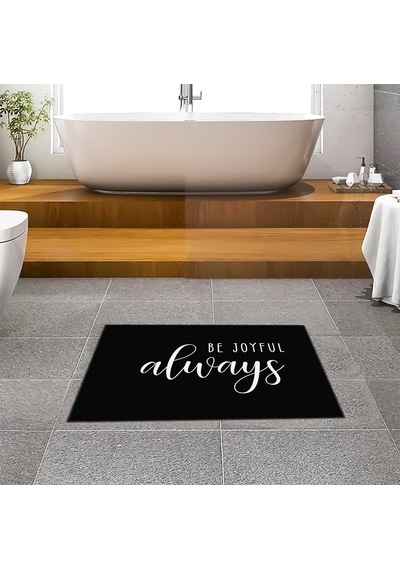 Evaşk Banyo Paspası İpeksi Kadifemsi Halı Yüzey Kaymaz Taban 40x60 BM03840S Siyah