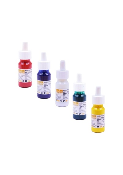 Ebru Boyası 25 Ml. Kırmızı - Mavi - Yeşil - Sarı - Beyaz