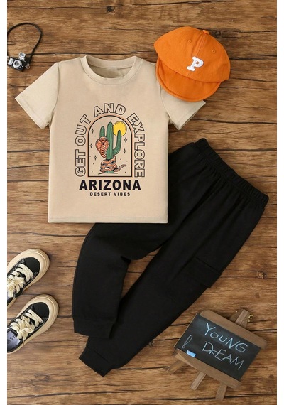 Uyguntarz Çocuk Arizona Alt - Üst Eşofman Takımı Bej