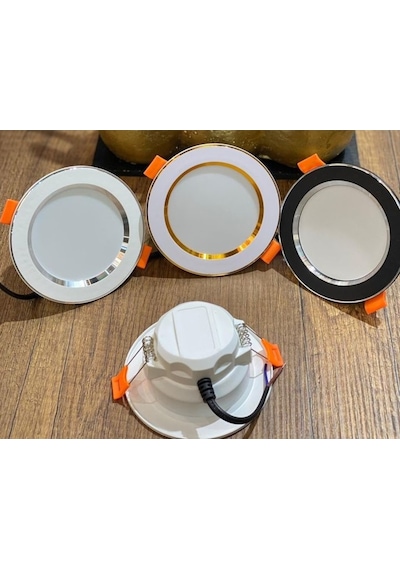 7W 3 Renk Sıva Altı Led Downlight Spot - Siyah Krom Kasa
