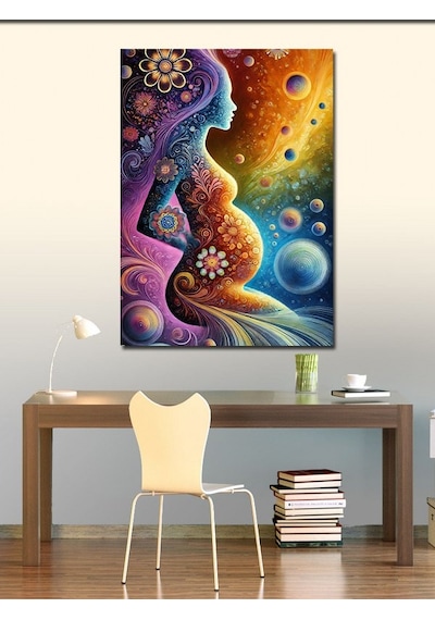 Kanvas Tablo Hamile Kadın Ve Evrim 50cmx70cm