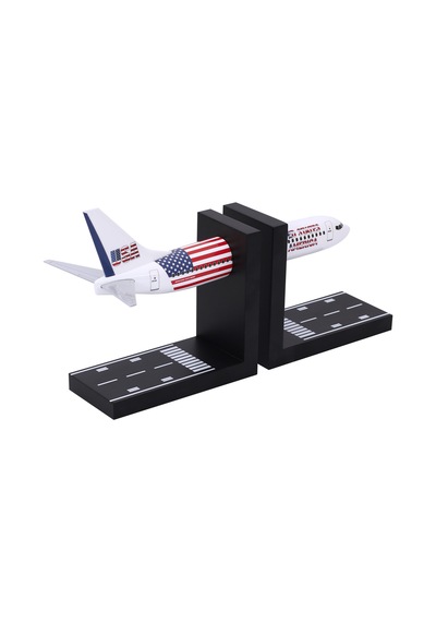 Zekupp Boeing 737-800 1/100 Ölçekli USA Temalı Maket Uçak Kitap Tutucu