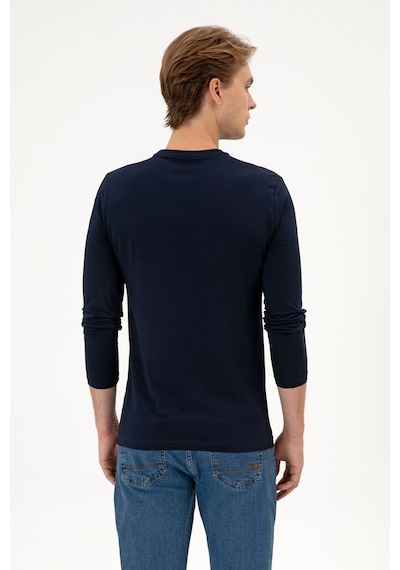 U.S. Polo Assn. Erkek Slim Fit Bisiklet Yaka Lacivert Süprem Basic Sweatshirt 50313744-VR033