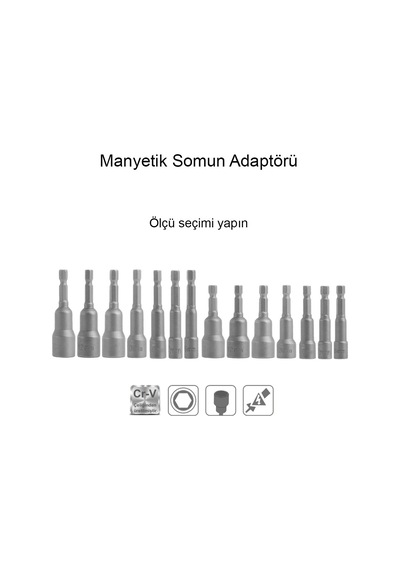 Master Manyetik Somun Adaptörü 45-65 Mm  5 Adet-6x45 Mm