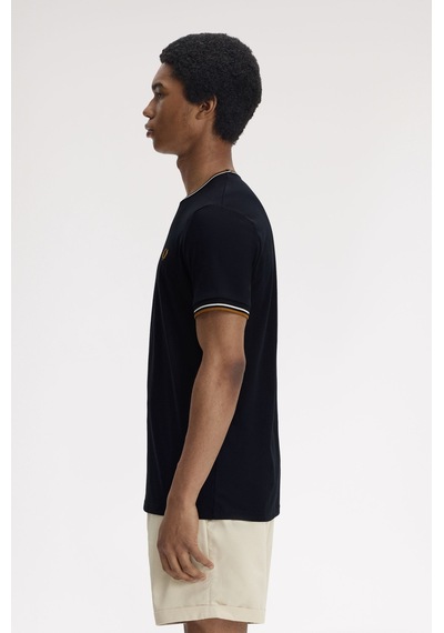 Fred Perry M1588v-p69 Twin Tipped Erkek Tişört Siyah