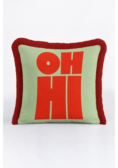Pop Art Oh Hi Yazılı Saçaklı Yastık Kılıfı - Retro Bohem Yeşil Kırmızı Bordo Püsküllü Kırlent Kılıfı Uzak Düş Serenat Pop Art Oh Hi Yazılı Saçaklı Yastık Kılıfı - Retro Bohem Yeşil Kırmızı Bordo Püsküllü Kırlent Kılıfı Uzak Düş Serenat