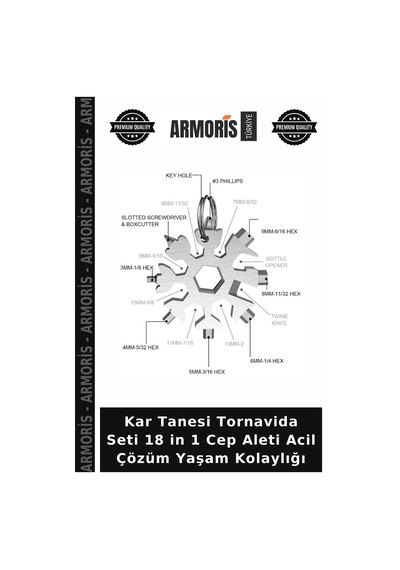 Kar Tanesi Tornavida Seti 18 İn 1 Cep Aleti Acil Çözüm Yaşam Kolaylığı