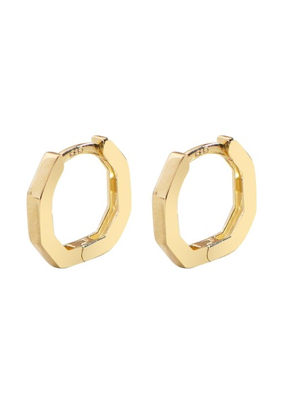 Goldkupe 14 Ayar Altıgen Minik Halka Altın Küpe 1,02 Gr-3018