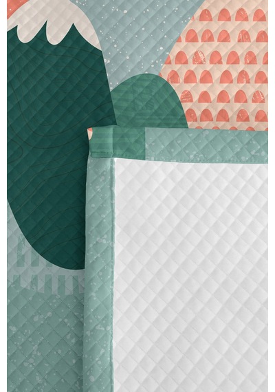 Evimde Bambaşka Dağ Temalı Mint Çocuk Odası Tek Kişilik Pike Takımı-geometrik Somon 160x220 CM Kapitone Yatak Örtüsü Evimde Bambaşka Dağ Temalı Mint Çocuk Odası Tek Kişilik Pike Takımı-geometrik Somon 160x220 CM Kapitone Yatak Örtüsü