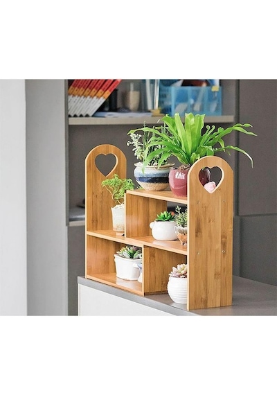 Ahşap Masa Tezgah Üstü Düzenleyici Organizer Banyo Mutfak Rafı Kitaplık Baharatlık Çiçeklik