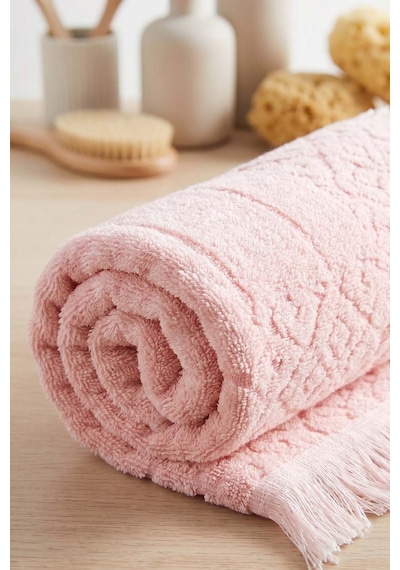 Aflora Pudra %100 Pamuk Ayak Havlusu - 60x130 Cm Pembe