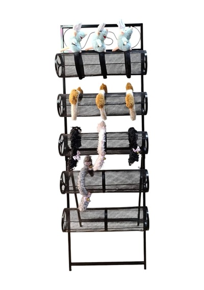 İthal Metal Ayaklı Siyah Renk 148/49 Cm Beş Katlı Taç Standı