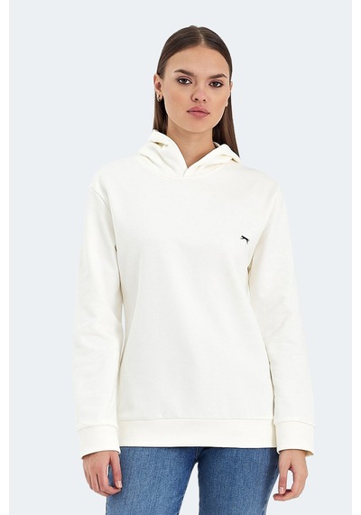 Slazenger Kathy In Kadın Kapüşonlu Ekru Sweatshirt Ekru