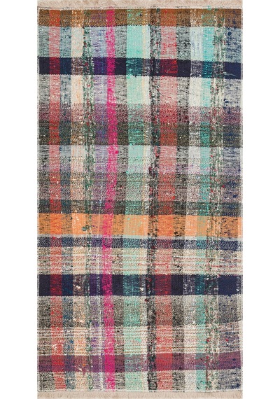 Karışık Rengi El Dokuma Çaput Pala Yün Kilim