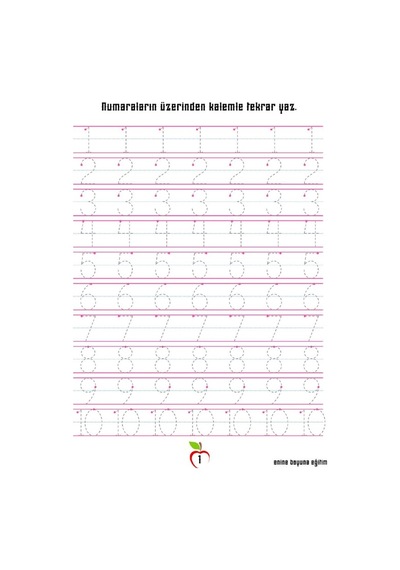 Okul Öncesi Matematiğe Giriş Sayılar Yaz-sil Kitabı