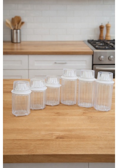 Decorev Erzak Saklama Kabı 900ml - 1300 Ml 6lı Set Şeffaf