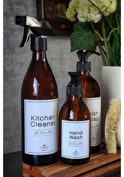 Khakma Standlı Fırçalı Bulaşık Deterjanı Kitchen Cleaner 3lü Set