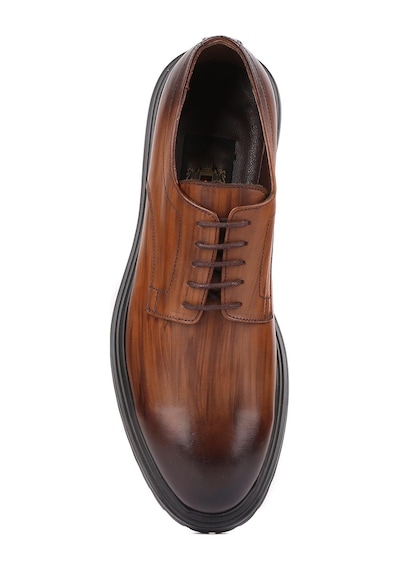 Shoetyle - Taba Deri Bağcıklı Erkek Klasik Ayakkabı 250-2013-775-taba
