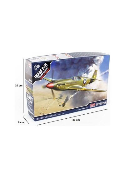 Academy 12338 1/48 Ölçek, Usaaf P-51 North Africa Savaş Uçağı, Plastik Model Kiti-51212