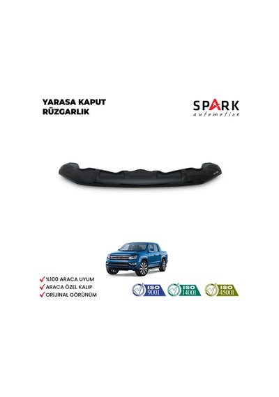 Volkswagen Amarok 2010-2022 Yıl Aralığı Uyumlu Yarasa Kaput Rüzgarlığı Siyah