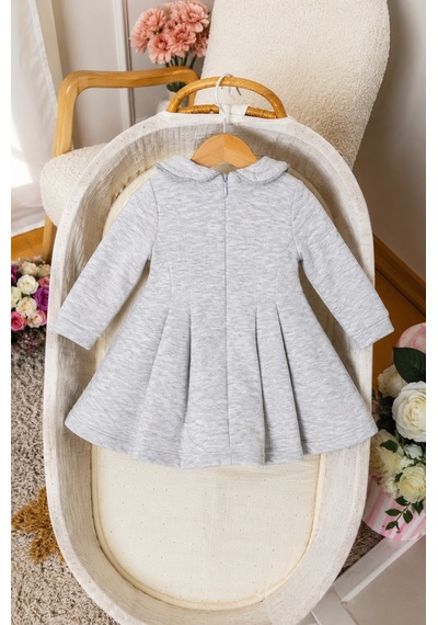Babyhola Kız Çocuk Işıltı Detaylı Kapitone Elbise Quenn Collection 13986 Gri