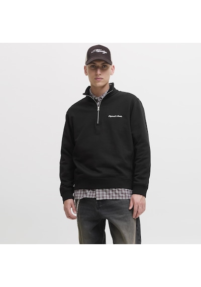 Jack & Jones Erkek Yarim Fermuarli Dik Yaka Sweatshirt - Norrebro - 12282899 Black