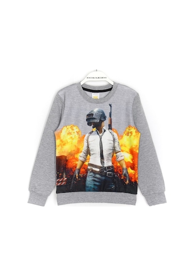Pubg Mobile Erkek Çocuk Sweatshirt 5 - 14 Yaş Gri