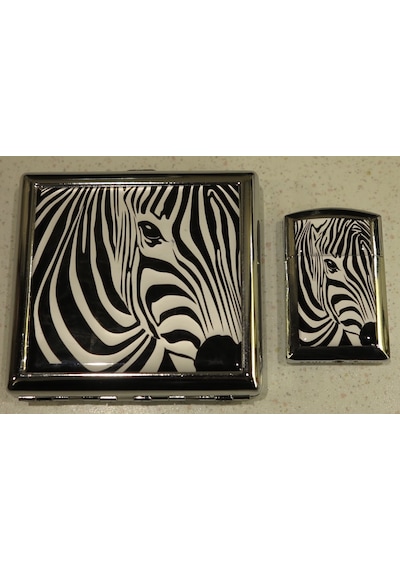 Çakmak Sigara Tabakası Seti-zebra