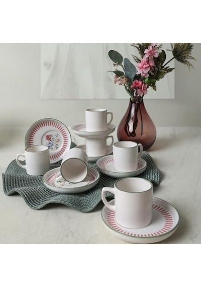 Rose Kahve Takımı 12 Parça 6 Kişilik 22910-12 Acı Kahve