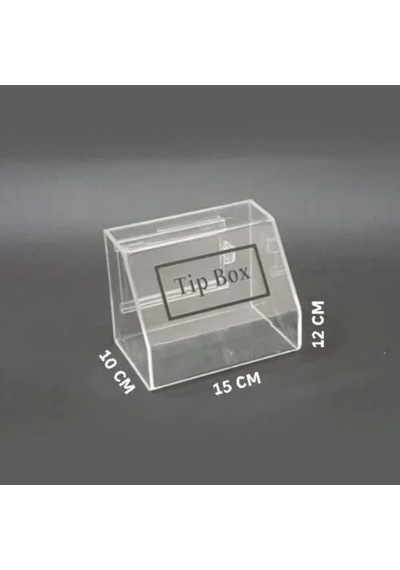 Tipbox - Bahşiş Kutusu Şeffaf - 15x10xh12cm