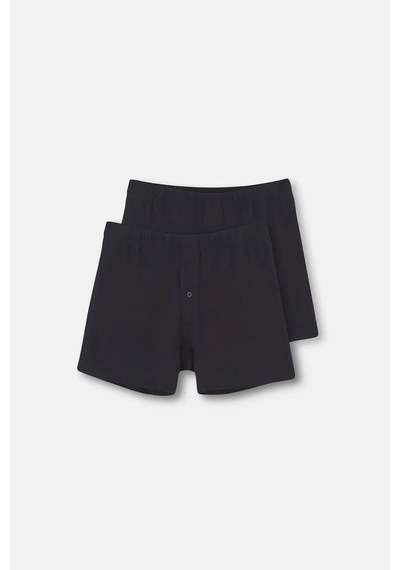 Eros Erkek Pamuklu 2'li Boxer Siyah