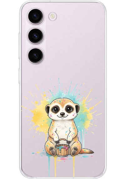 Samsung Galaxy S23 Plus İle Uyumlu Splash Mirket Tasarımlı Şeffaf Silikon Kılıf Şeffaf
