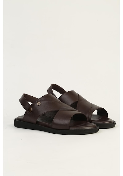 Pierre Cardin Hakiki Deri Kahve Erkek Sandalet Pc-7315 Kahverengi