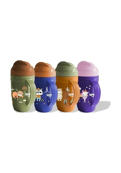 Wee Baby Friends Pipetli Bardak 265 Ml - Lacivert Açık Kahverengi