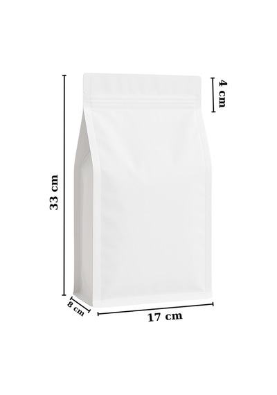 Flat Bottom Kilitli Doypack Kahve Kuruyemiş Bakliyat Kedi Kumu Yem Saklama Torbası 33x17 Cm 25 Adet