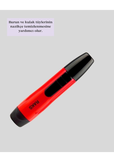 Kulak Burun Tüy Temizleme Makinası Pilli Kırmızı Ergonomik Yeni Nesil - Lisinya 1 - 2 Saat