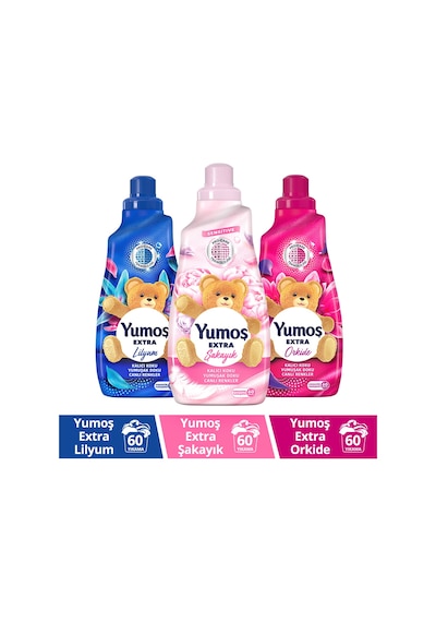 Yumoş Orkide + Lilyum + Şakayık Çamaşır Yumuşatıcısı 3 x 1440 ML