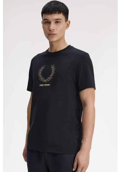 Fred Perry M1775 Outline Laurel Wreath Erkek Tişört Siyah