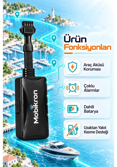 Mk-204-1 Sesli Bildirimli Tekne & Yat Takip Sistemi - 12 Ay Hatlı + Server Dahil Gps 2026 Seri