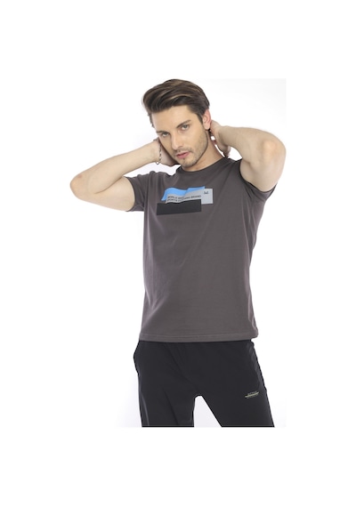 Escetic Erkek Spor Füme Bisiklet Yaka Slim Fit T-Shirt-3353