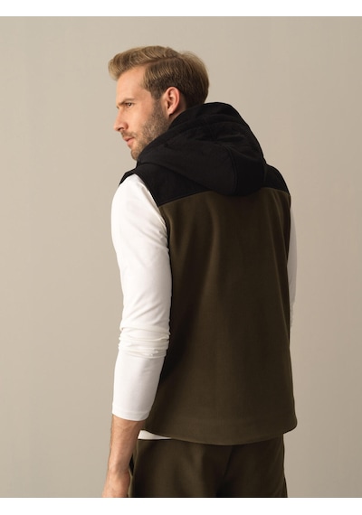 Xint Haki Regular Fit Kapüşonlu Polar Yelek 195044