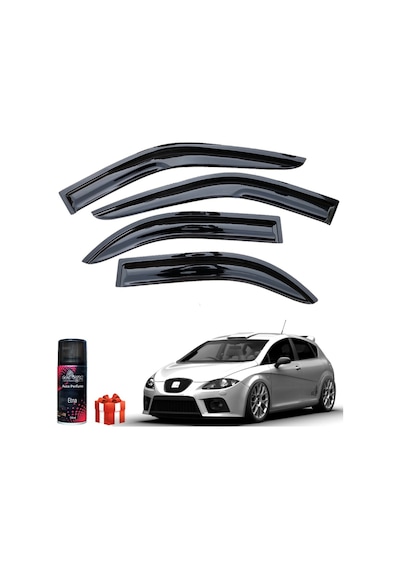 Caraks Seat Leon Mügen Cam Rüzgarlığı Hb 2005-2012 Arası 4'lü Takım + Koku