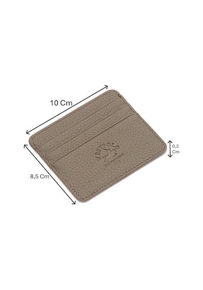 Westpolo Unisex Süper Slim Para Bölmeli Hakiki Deri İnce Kartlık Cüzdan 6 Bölmeli - Vizon Mat Vizon